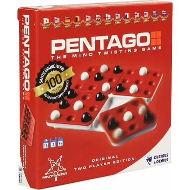 Bal Oyuncak Pentago Strateji Oyunu Kırmızı - Beyaz Renk ile Zeka Geliştirici 1