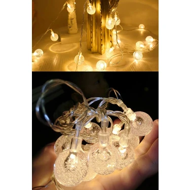 Patladı Gitti 1.5 Metre Kristalize Top LED Işık  Hoşgeldin Ramazan Bayramı Dekorasyonu 10 Ledli