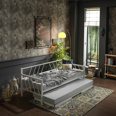 Unimet Glory Yavrulu Karyola Daybed Tek-Çift Kişilik Metal Karyola