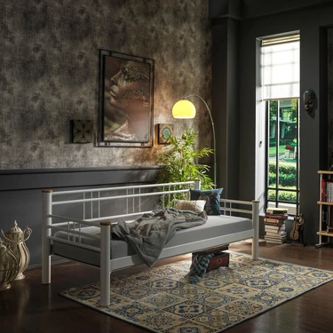 Unimet Kappis Daybed Tek Kişilik Sedir Divan Metal Karyola 90x200