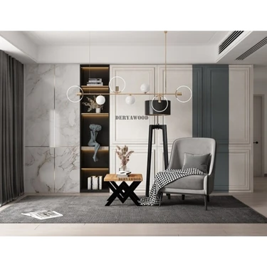 Deryawood Masif Ahşap Ruta Ofis Sehpa 45X45X45