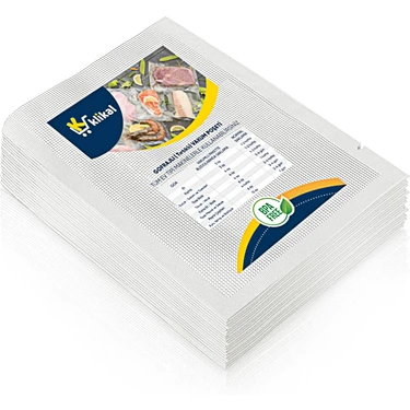Klikal Tırtıklı Gofrajlı Vakum Poşeti 50 Adet 15x20 Cm 110 Mikron – Dayanıklı Ve Uzun Ömürlü Gıda