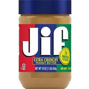 Jif Extra Crunchy Ezme 454 gr Non GMO Türkiye Menşeli Fıstık Ezmesi