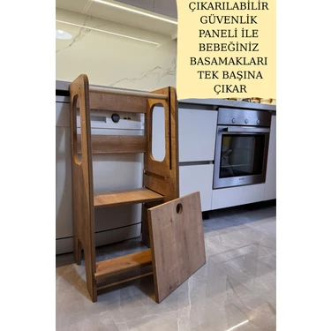 Alisyum Çift Taraflı Güvenlik Panelli Öğrenme Kulesi Bebek Öğrenme Kulesi Bebek
