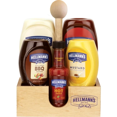Hellmann's 5'li Sos Paketi Ahşap Tepsi