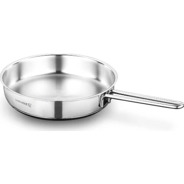 Korkmaz Perla 24 cm Düz Tava Ergonomik Tasarım Paslanmaz Çelik Gümüş Renk 1