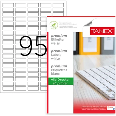 Tanex Tw-2095 30x12 mm Laser Etiket 100