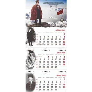 2026 Atatürk Gemici Duvar Takvimi -