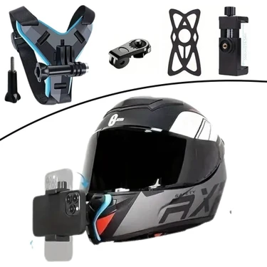 İlkyaz Fashion Motorsiklet Kask Önü Takılan Telefon Tutucu Aksiyon Kamerası Takılabilen Aparat