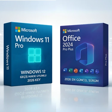 Microsoft Windows 11 Pro + Office 2026/2024 Pro Plus Key Windows 12 Geçiş Hakkı Uyumlu | Orijinal