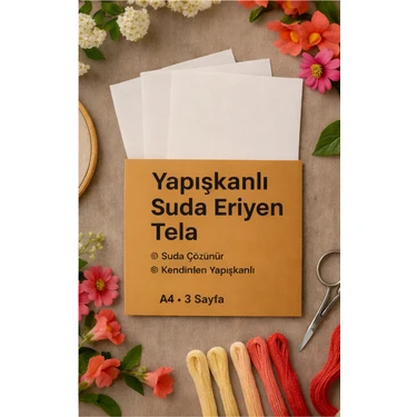 Liva Craft Yapışkanlı Suda Eriyen Tela - A4 x 3