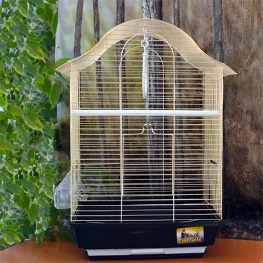 QH Pet Cage Pirinç Telli Kuş Kafesi 34,5x28x54,5