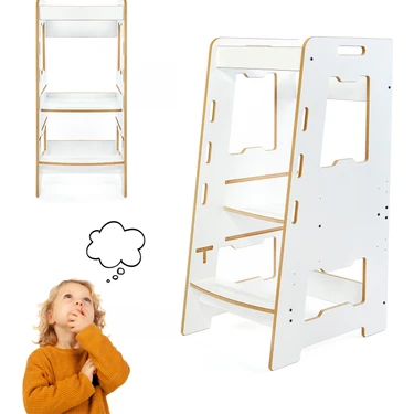 Minera Ahşap Montessori Öğrenme Kulesi 2-6 Yaş /