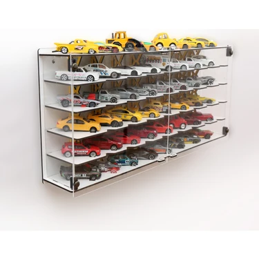 Good Sign Pleksi Kapak 48 Araçlık 1/64 Hotwheels, Matchbox Uyumlu Hobi Oyuncak Araba Rafı
