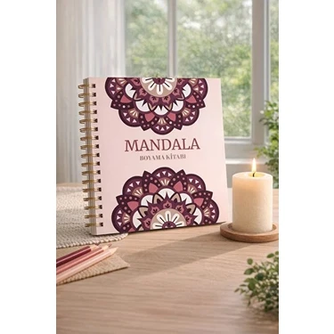Z&R Craft Mandala Boyama Kitabı/mandala Coloring Book–25 GÖRSEL-21X21 ,Spiralli, Stres