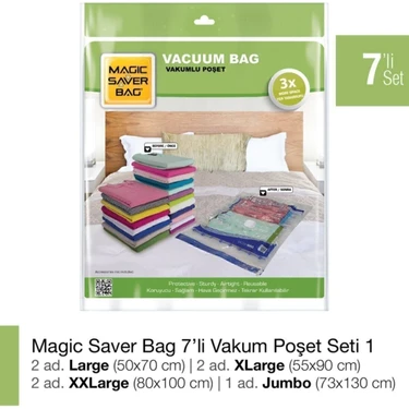 Magic Saver Bag 7'li Vakum Poşet Seti