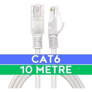 Vetech Cat6 10MT Lan Ethernet Kablosu Fabrikasyon Internet
