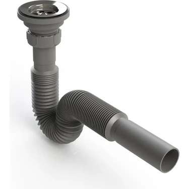 ŞENEL Yapı Market Metal Ağızlı Körüklü Lavabo Mutfak Sifonu Lavabo Gider Borusu