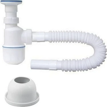 Pars Taslı Lavabo-Evye Körüklü Sifon 70 cm + Adaptör Takoz