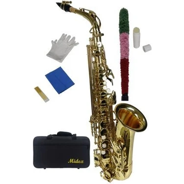 Midex SF-8000 Gold Profesyonel Alto Saksafon Çanta ve Aksesuar Dahil