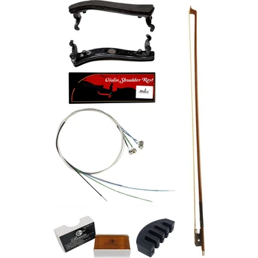 Midex YG-44KYT Keman Yastığı Keman Yayı Keman Teli Reçine Susturucu Set (4/4 ve 3/4