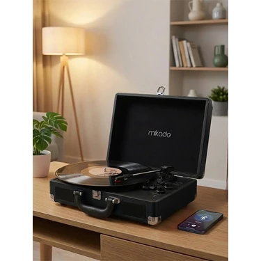 Mikado Nostalgia MN-P317 Siyah Turntable+Rca+Bluetooth Destekli