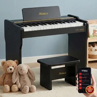 Midex CP-360BK Çocuk Piyanosu Pilli 37