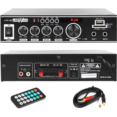 Lastvoice Lvx-150 Stereo Anfi Amfi 2x75 Watt Bluetooth Usb-Sd