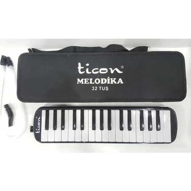 Siyah Ticon 32 Tuşlu Melodika Çantalı, Müzik Tutkunları İçin Kullanışlı ve
