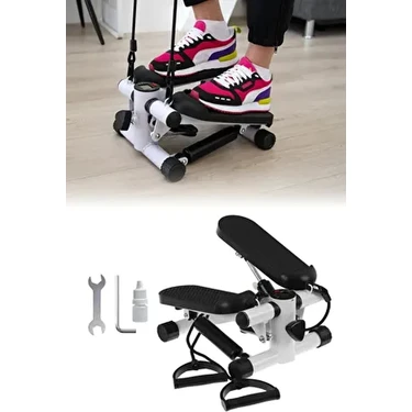 Stepper Yürüyüş ve Egzersiz Aleti- Crossstep Fitness, Spor Kardiyo, Direnç Bantlı, Dijital