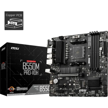 MSI B550M PRO-VDH AM4 DDR4 4400(OC) HDMI DP VGA  M.2 USB3.2 MATX