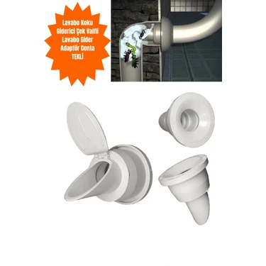 Givy Lavabo Koku Giderici Çek Valfli Adaptör Conta Muff Esnek PVC Malzeme ile Yüksek