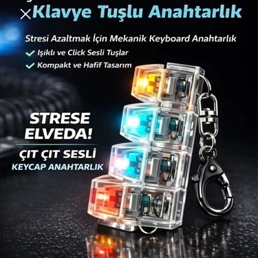 Shoplandu Işıklı Klavye Stress Giderici Ses Çıkaran Işıklı Tuş Takımı